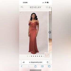 Revelry Bardot Bridesmaid Dress, never altered, worn once, size 6, dry cleaned